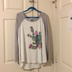 Super soft cactus baseball T-shirt